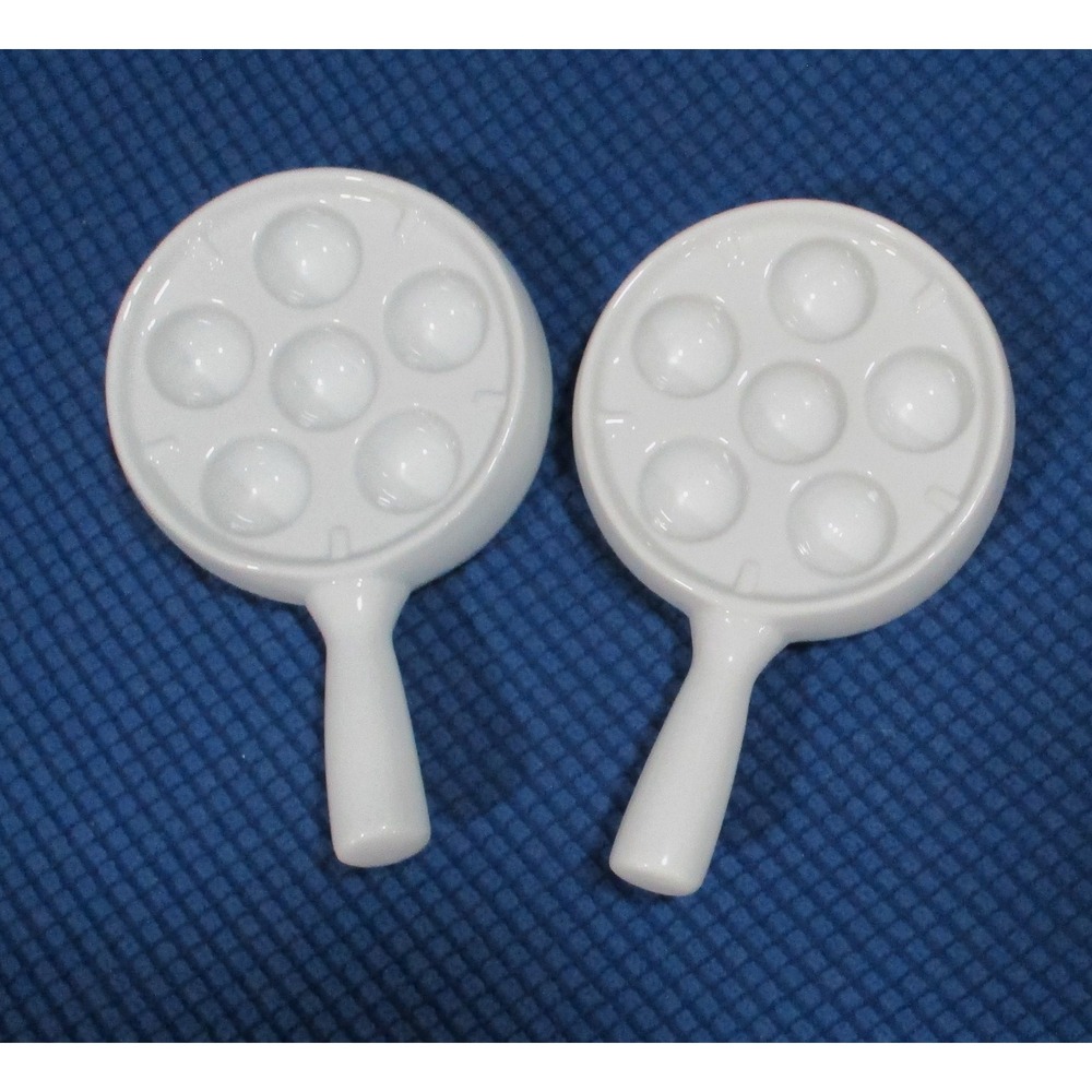 BIA Cordon Bleu White Porcelain Escargot Dishes Set of 2 Oven Safe 6 Hole Plates